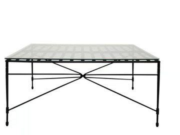 AMALFI WOVEN STAR - Square Glass and Stainless Steel cocktail table by JANUS et Cie - view 3